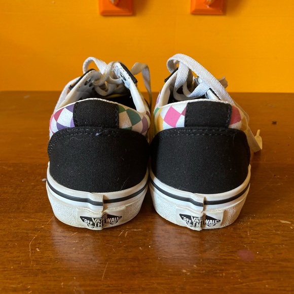 Vans Old Skool Rainbow Checkered Skate Shoes - Picture 3 of 6